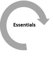 essentials word in arrow graphic